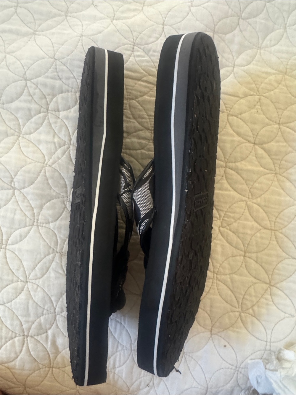 Coach Black and Gray Floral Flipflop Sandals for Women - Picture 4 of 4